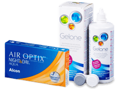 Air Optix Night and Day Aqua (6 lenses) + Gelone Solution 360 ml
